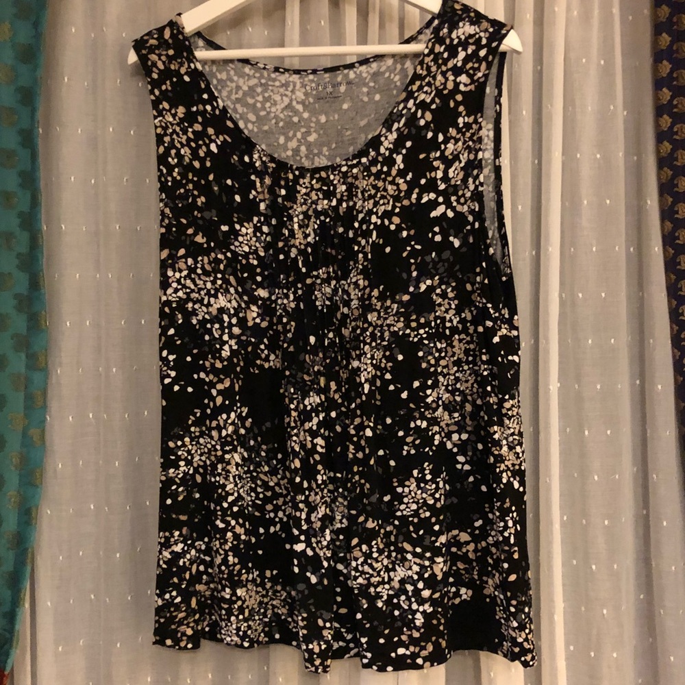 Croft & Barrow pin tucked sleeveless top 1X EUC